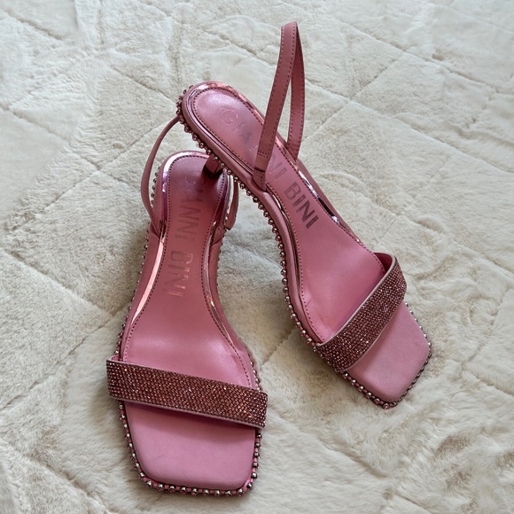 Gianni Bini Shoes - Women’s GIANNI BINI  Elena Sling Studded Pink Kitten Heels
